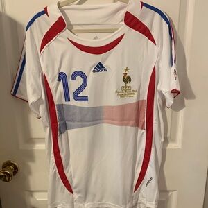 Adidas Kids White and Red Sports Jersey